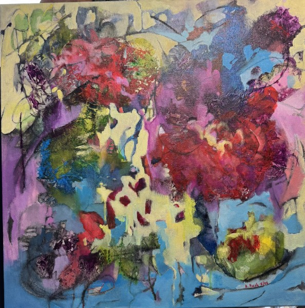 Untitled floral, acrylic on canvas